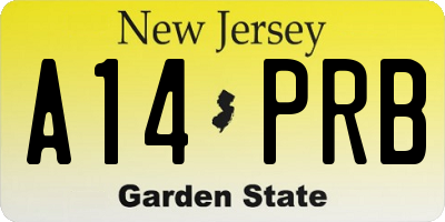 NJ license plate A14PRB