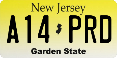 NJ license plate A14PRD