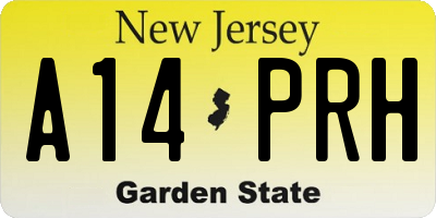 NJ license plate A14PRH