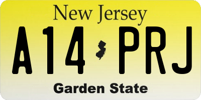 NJ license plate A14PRJ