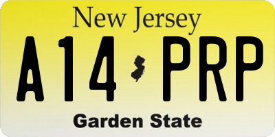 NJ license plate A14PRP