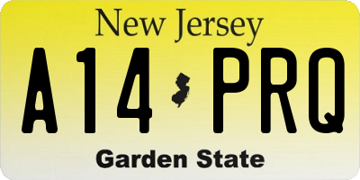 NJ license plate A14PRQ