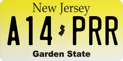 NJ license plate A14PRR
