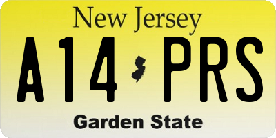 NJ license plate A14PRS
