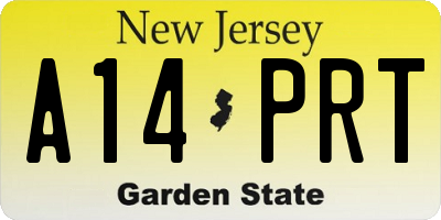 NJ license plate A14PRT