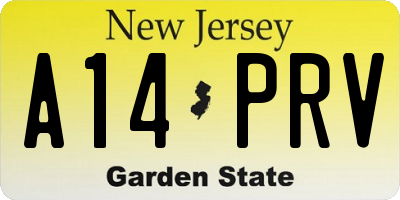 NJ license plate A14PRV