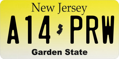 NJ license plate A14PRW