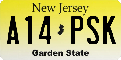 NJ license plate A14PSK