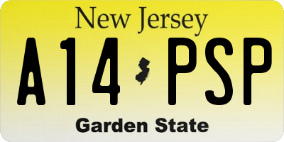 NJ license plate A14PSP
