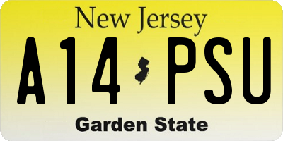 NJ license plate A14PSU