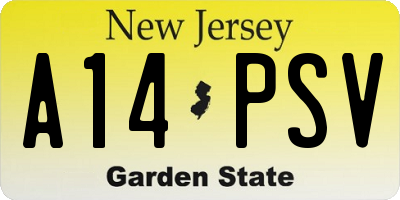 NJ license plate A14PSV