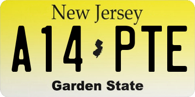NJ license plate A14PTE