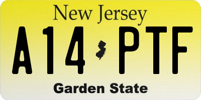 NJ license plate A14PTF