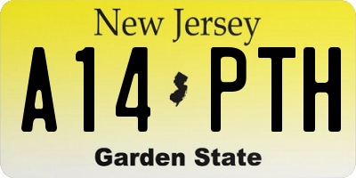 NJ license plate A14PTH