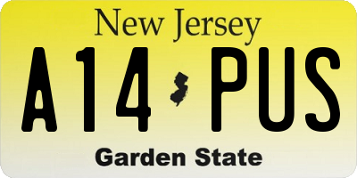 NJ license plate A14PUS