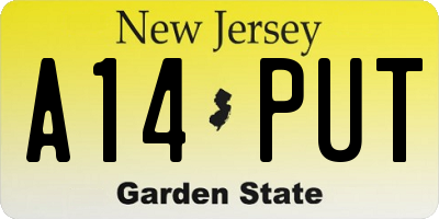 NJ license plate A14PUT