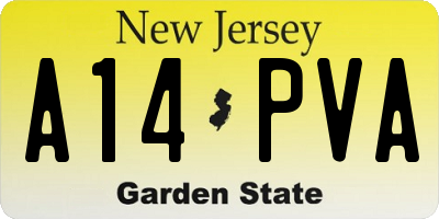 NJ license plate A14PVA
