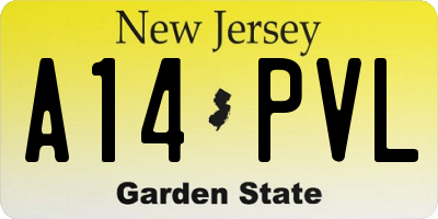 NJ license plate A14PVL