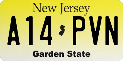 NJ license plate A14PVN