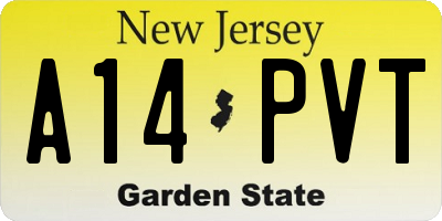 NJ license plate A14PVT