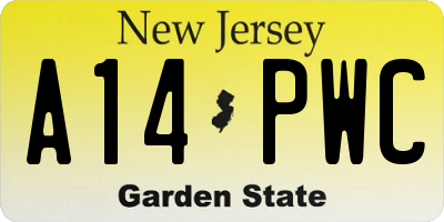 NJ license plate A14PWC