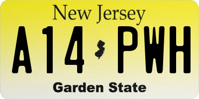 NJ license plate A14PWH