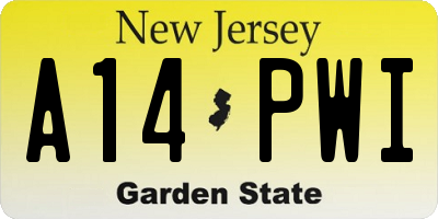 NJ license plate A14PWI