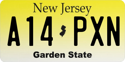 NJ license plate A14PXN