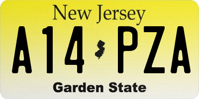 NJ license plate A14PZA