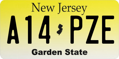 NJ license plate A14PZE
