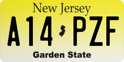 NJ license plate A14PZF