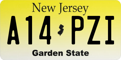 NJ license plate A14PZI