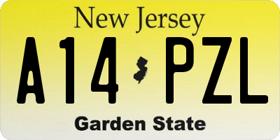 NJ license plate A14PZL