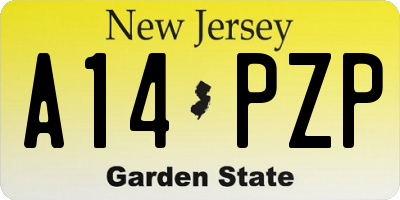 NJ license plate A14PZP