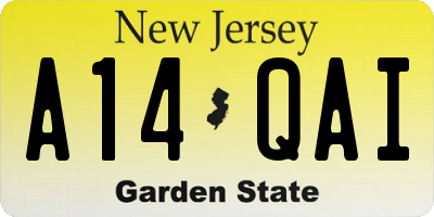 NJ license plate A14QAI