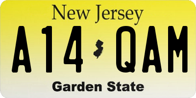 NJ license plate A14QAM