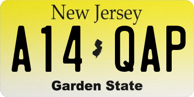 NJ license plate A14QAP