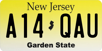 NJ license plate A14QAU