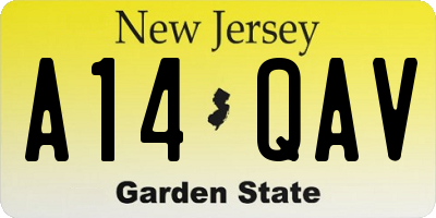NJ license plate A14QAV