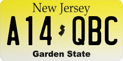 NJ license plate A14QBC