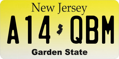 NJ license plate A14QBM