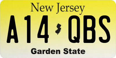 NJ license plate A14QBS
