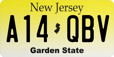 NJ license plate A14QBV