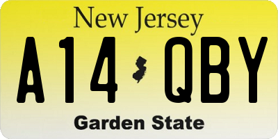 NJ license plate A14QBY