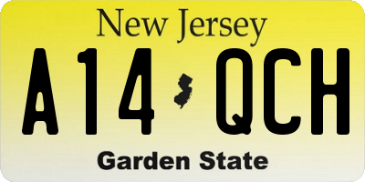 NJ license plate A14QCH