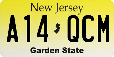 NJ license plate A14QCM