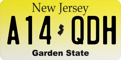 NJ license plate A14QDH