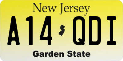 NJ license plate A14QDI