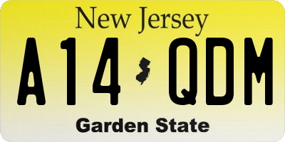 NJ license plate A14QDM