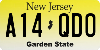 NJ license plate A14QDO